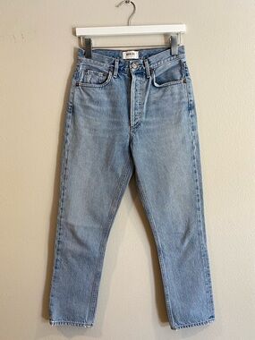AGOLDE Riley High Rise Straight Crop Jeans Size 25 Clear Skies 100% Cotton